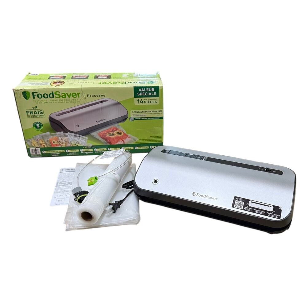 Open Box FoodSaver Preserve VACUUM SEALER 14PC Starter Kit VS2270 + Saver Bags